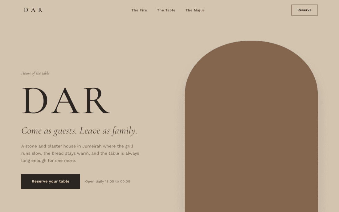 Dar concept website
