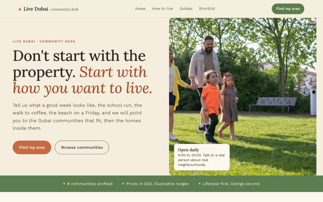 Community living concept website