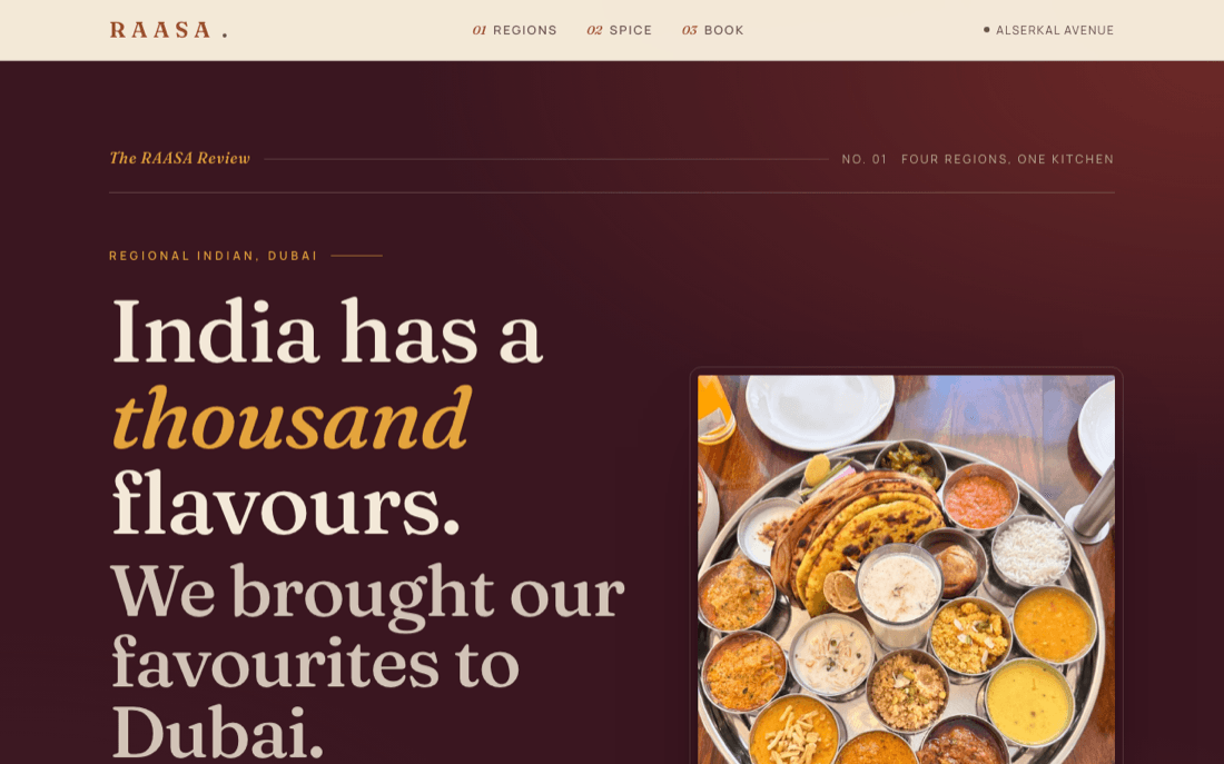 Raasa concept website