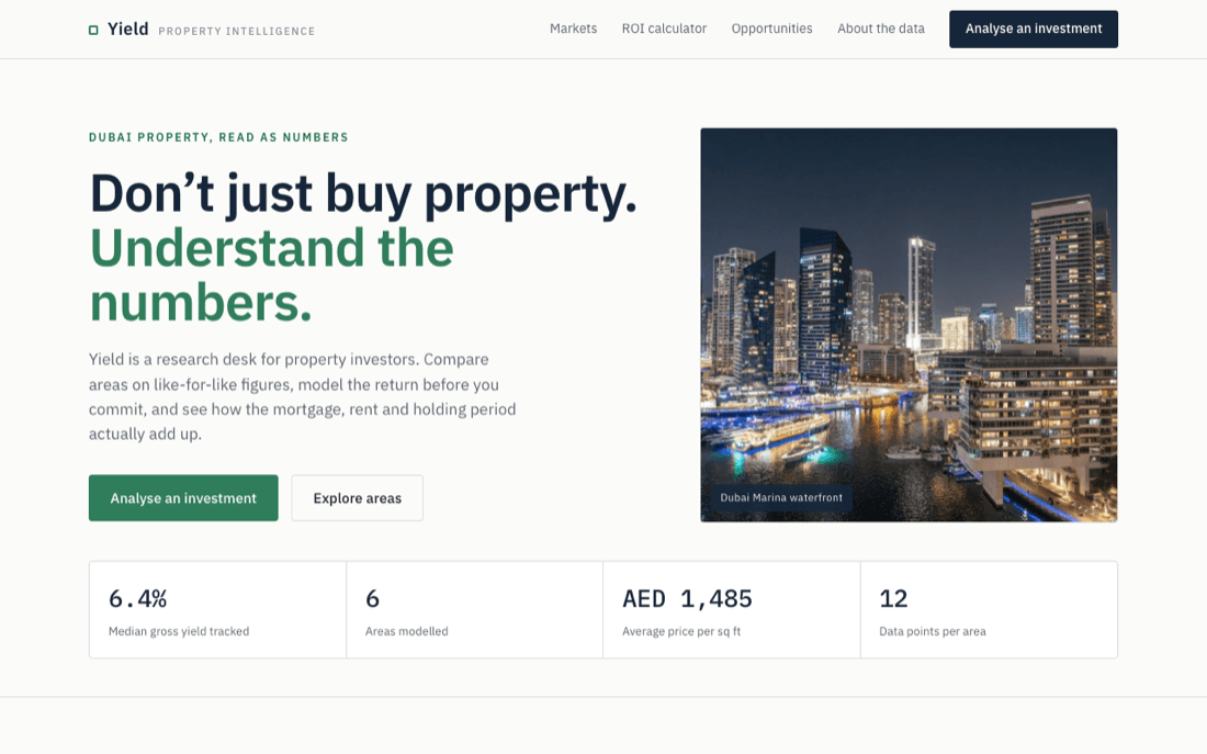 Investor-focused concept website